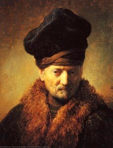 Ritratto Di Un Vecchio Con Cappello Di Pelliccia — Rembrandt Van Rijn