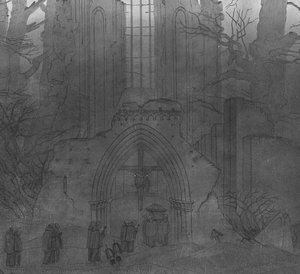 Abbey Among Oak Trees, Infrared Image — Caspar David Friedrich