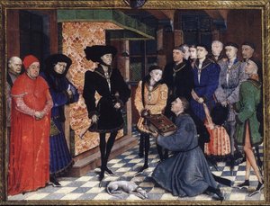 Miniature From The First Page Of The Chroniques De Hainaut — Rogier Van Der Weyden