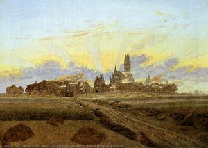 Neubrandenburg In Flames (sunrise Near Neubrandenburg)