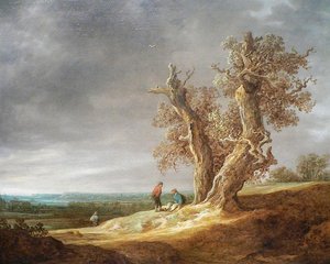 Landscape With Two Oaks — Adriaen Van Ostade