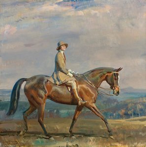 Portrait Of Mrs. Margaretta Park Frew Riding, Oil, Impressionism