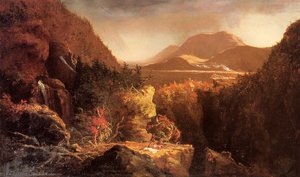 Landscape With Figures: A Scene From 'the Last Of The Mohicans' — Thomas Cole