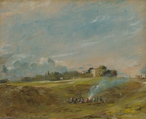 Hampstead Heath, With A Bonfire — John Constable