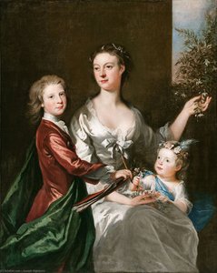 The Artist's Wife Susanna, Son Anthony And Daughter Susanna — Joseph Highmore