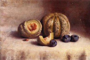Still Life With Plums And Melons — Joseph Decker