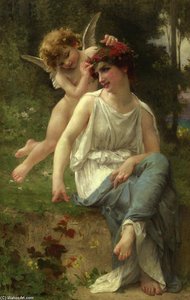 Cupid Adoring A Young Maiden — Guillaume Seignac