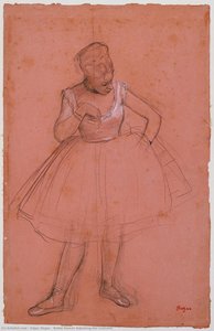 Ballet Dancer Adjusting Her Costume — Edgar Degas