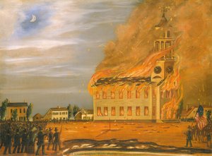Burning Of Old South Church, Bath, Maine — John Hilling