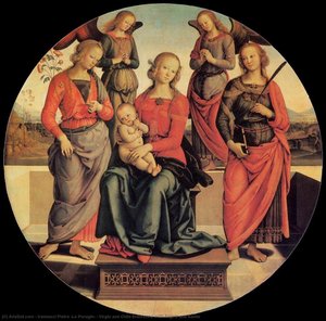Virgin And Child Enthroned With Angels And Saints — Vannucci Pietro (le Perugin)