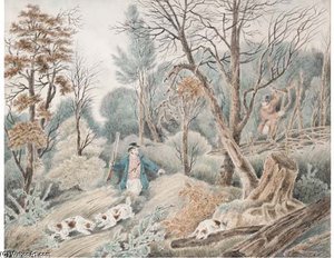 Huntsmen In A Wood — Samuel Howitt