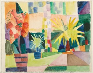 Garden On Lake Thun (pomegranate Tree And Palm In The Garden), 1914 — August Macke