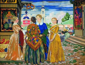 Merchants' Wives — Boris Mikhailovich Kustodiev