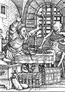 Death And The Miser, From The Dance Of Death — Hans Holbein The Younger