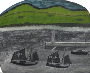 Pz Sailing Boats By A Jetty — Alfred Wallis