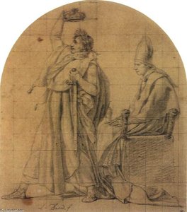 Napoleon Holding Josephine's Crown — Jacques-louis David