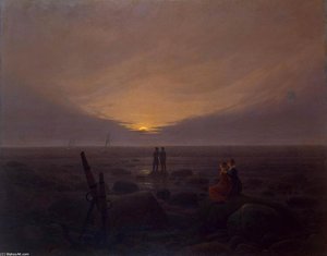 Månuppgång Vid Havet