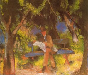 Man Reading In A Park — August Macke