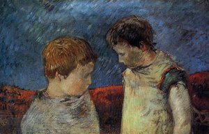 Aline Gauguin Und Einer Ihrer Brüder — Eugène Henri Paul Gauguin