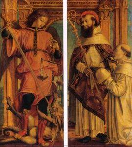 Bernardino Zenale, San Michele Arcangelo, San Guglielmo Da Vercelli E Un Monaco Cistercense — Michele Da Firenze