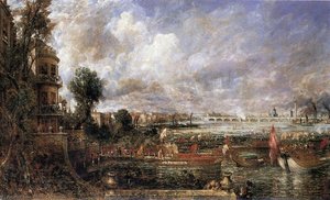 The Opening Of Waterloo Bridge Seen From Whitehall Stairs, June 18th 1817 — John Constable