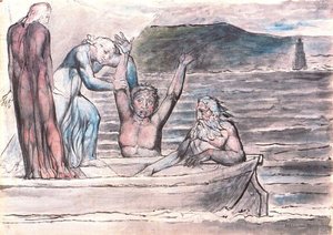 Virgilio Arrojando A Felipe Argenti De La Barca De Flegias — William Blake