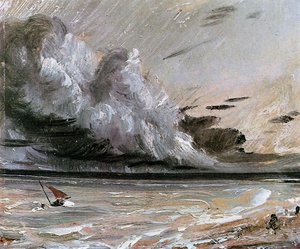 Coast Scene With Breaking Cloud Sun — John Constable