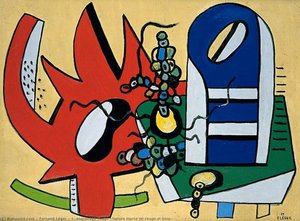 L'engrenage Rouge (nature Morte En Rouge Et Bleu) — Fernand Léger