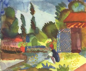Tunis Landscape With A Sedentary Arabs — August Macke