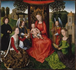 Virgin And Child With Saints Catherine Of Alexandria And Barbara — Memling, Hans