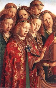 A Szent Bávo Szédítő Lam Szalaggal Szerkesztett Altárpapélya ( Részlet ) — Jan Van Eyck
