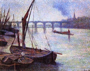 The Thames At London, Vauxhall Bridge — Maximilien Luce