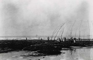 A Normandy Fish Weir, (painting) — William Edward Norton
