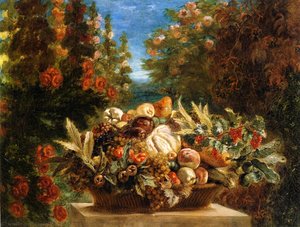 Still Life With Flowers And Fruit — Eugène Delacroix