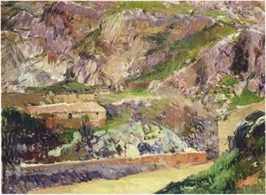 Windmills On The Tagus, Toledo — იოაკიმ სოროლა ი ბასტიდა, Impressionistic Landscape