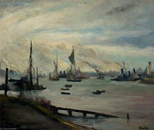 The Thames Near Rotherhithe, London — Ronald Ossory Dunlop