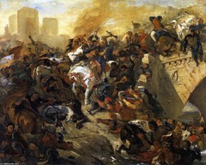 The Battle Of Taillebourg (draft) — Eugène Delacroix