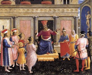 Sveti Kozma I Sveti Damijan Pred Lisiusem (san Marco Oltar) — Fra Angelico