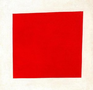 Red Square. Painterly Realism Of A Peasant Woman In Two Dimensions