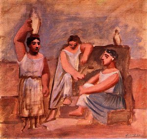 Three Women At A Fountain (study)