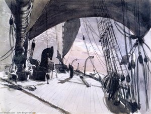 Deck Of A Ship In Moonlight — John Singer Sargent