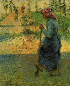 Study Of A Peasant In Open Air (also Known As Peasant Digging) — Camille Pissarro, Impressionist Landscape