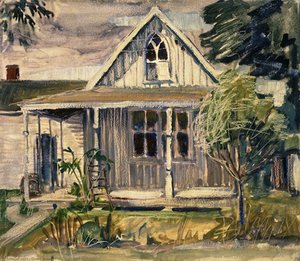 Sketch For House In American Gothic — Grant Wood