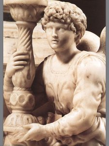 Angel With Candlestick (detail) — Michelangelo Buonarroti