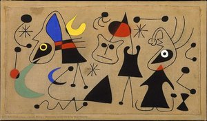 Women And Bird In The Night — Joan Miró
