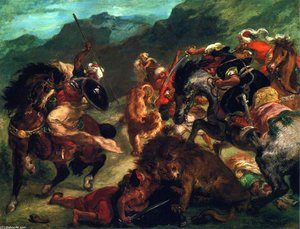 The Lion Hunt — Eugène Delacroix