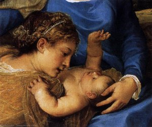Madonna And Child With Saints (detail) — Titian