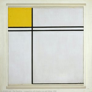 Composition With Double Line And Yellow, 1932