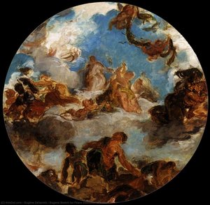 Eugene Sketch For Peace Descends To Earth — Eugène Delacroix