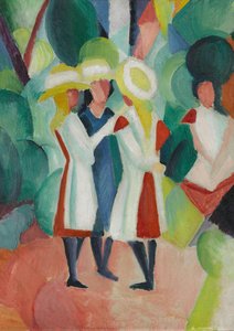 Three Girls In Yellow Straw Hats I — August Macke